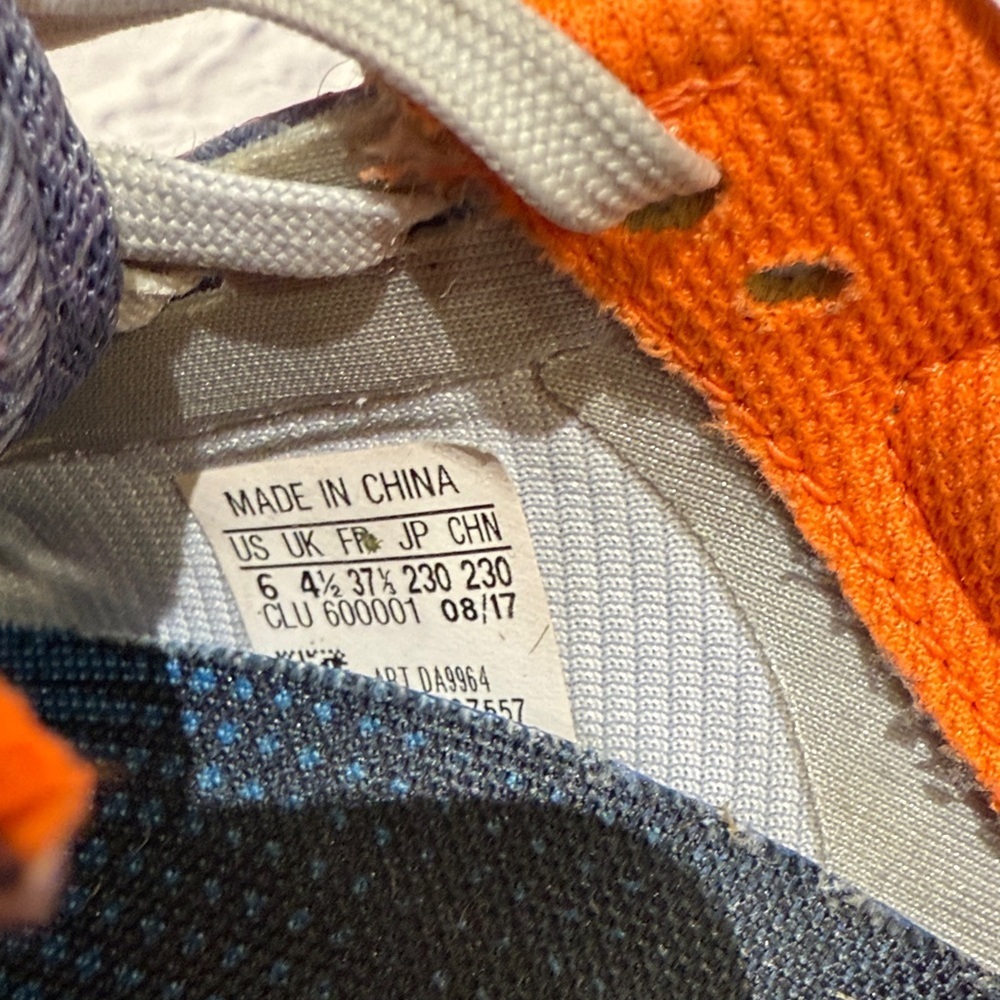 Adidas Youth Athletic Shoes in Gray-Blue and Orange - Picture 7 of 7